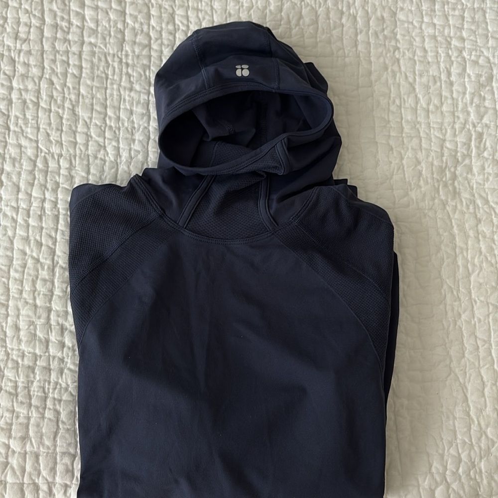 Sweaty Betty Blue scuba fit hoodie Minimalist Design
